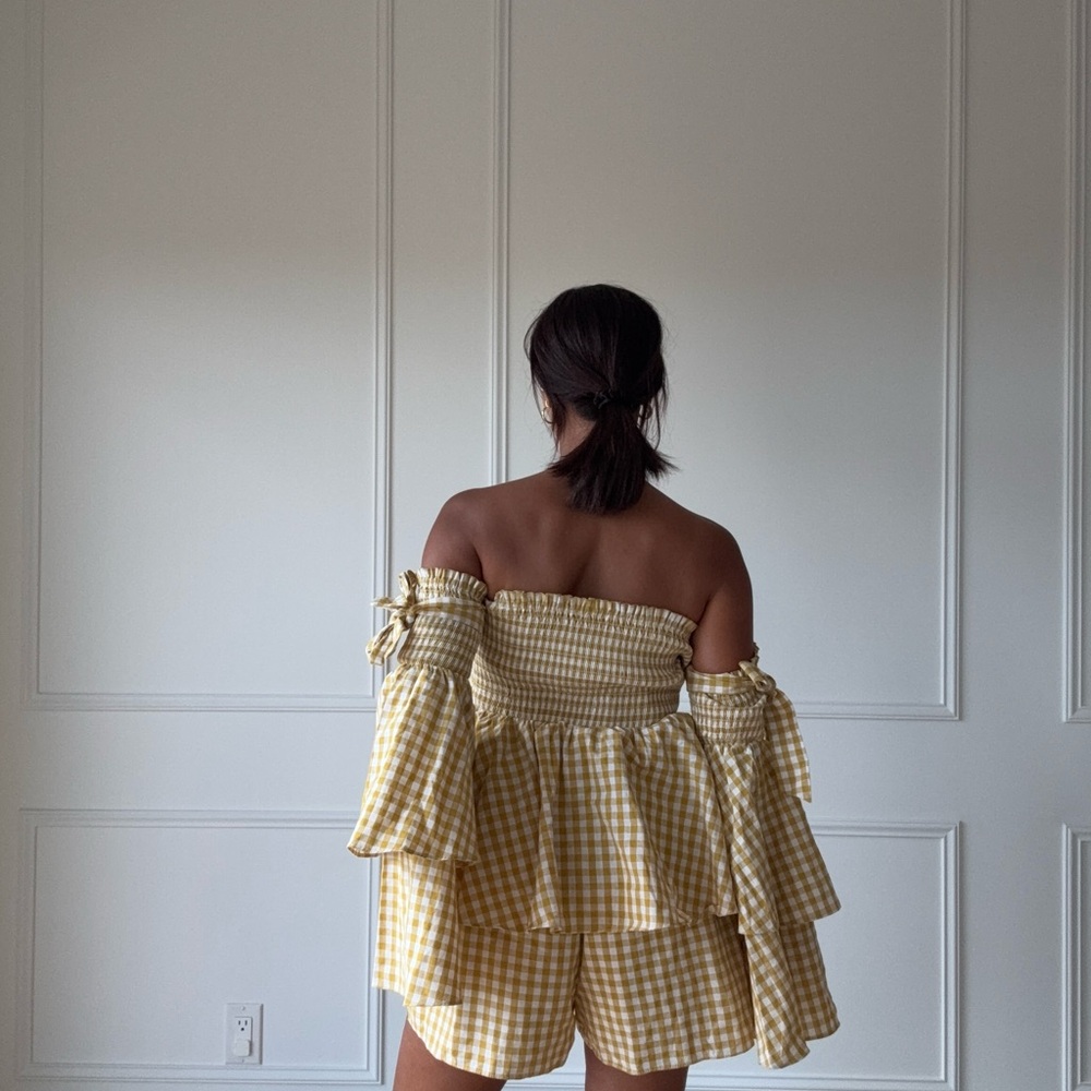 English Factory Mustard Checkered Set - Picture 5 of 6